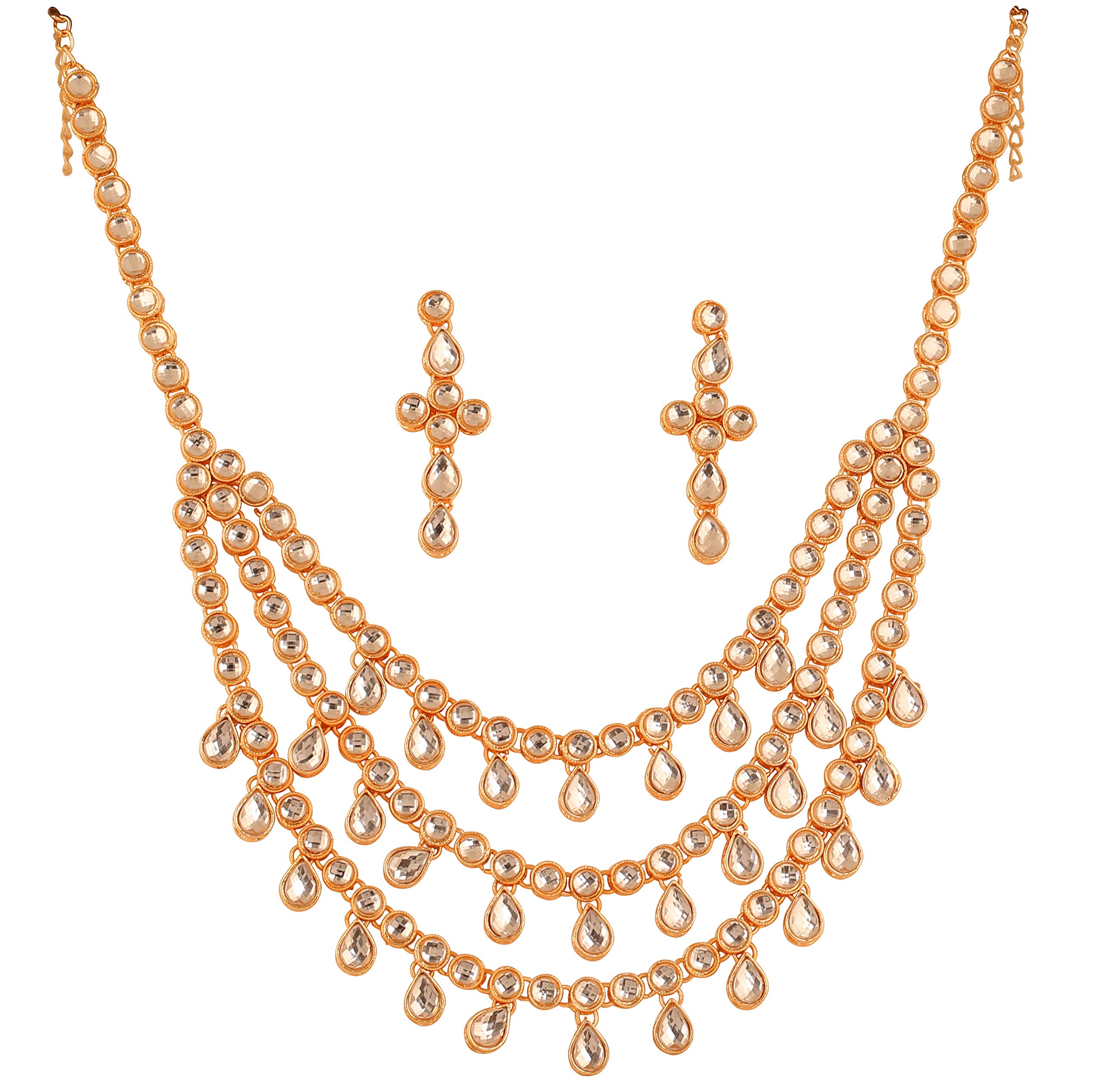 "Mughal Collection Indian Bollywood Faux Pearls Ruby Emerald Meenakari Enamel Charming Grand Bridal Designer Wedding Jewelry Necklace Set for Women.