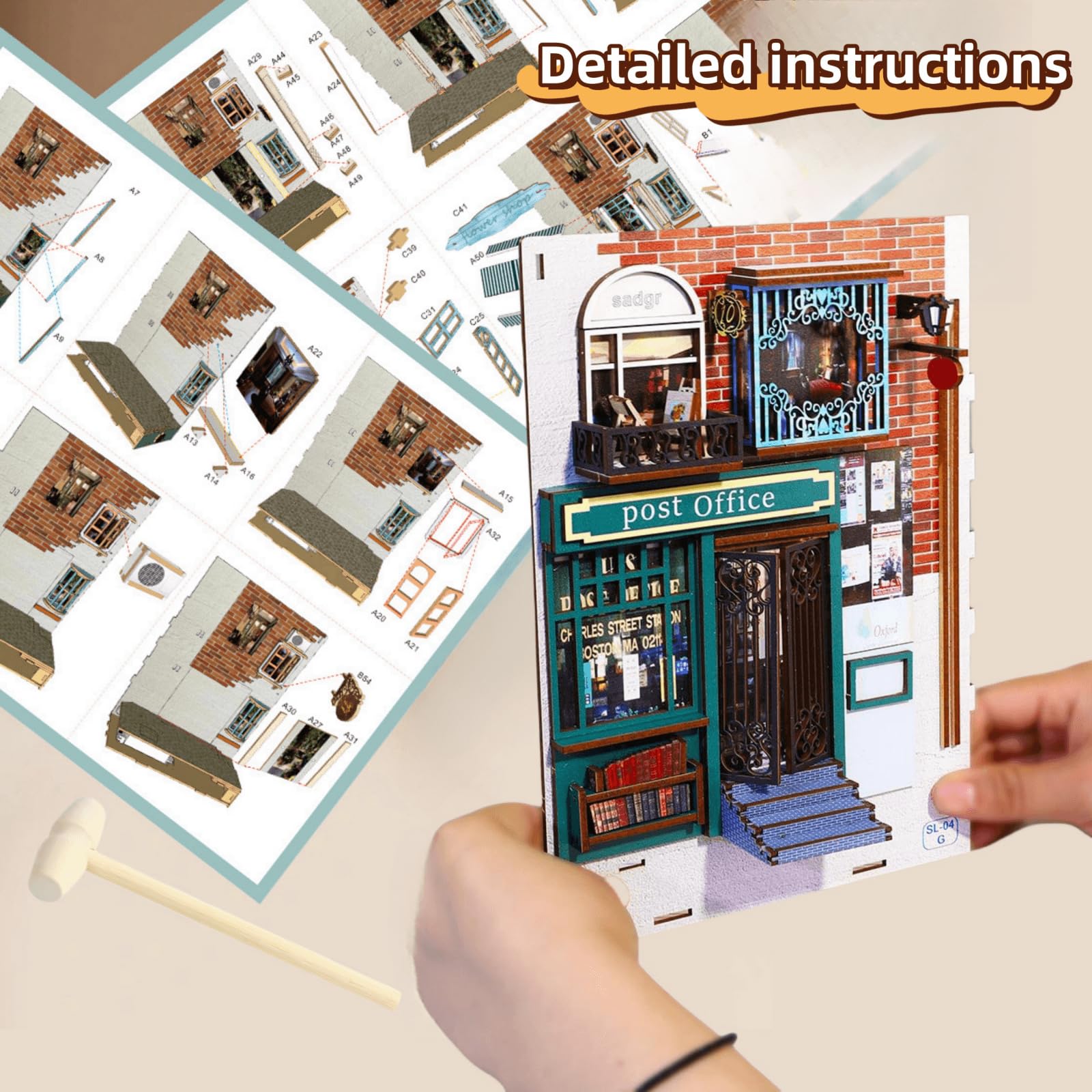 Wyspa wakacje DIY BookNook - ręcznie wykonany kreatywny model 3D podpórka na książki, zabawka edukacyjna i element dekoracyjny