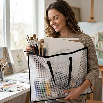 A1 Art Folder Portfolio Case, Professional Artwork Storage Solution, Large Size Art Folder for Artists and Students, 57.8x89.5cm A1 Portfolio Organisation