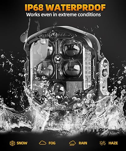 Miniatura 5 de Riasdy Luz redonda todoterreno de 7 pulgadas, 1 unids tirador lateral 95 W LED blanco DRL Spot Flood Combo Beam luces de conducción 10800LM luz