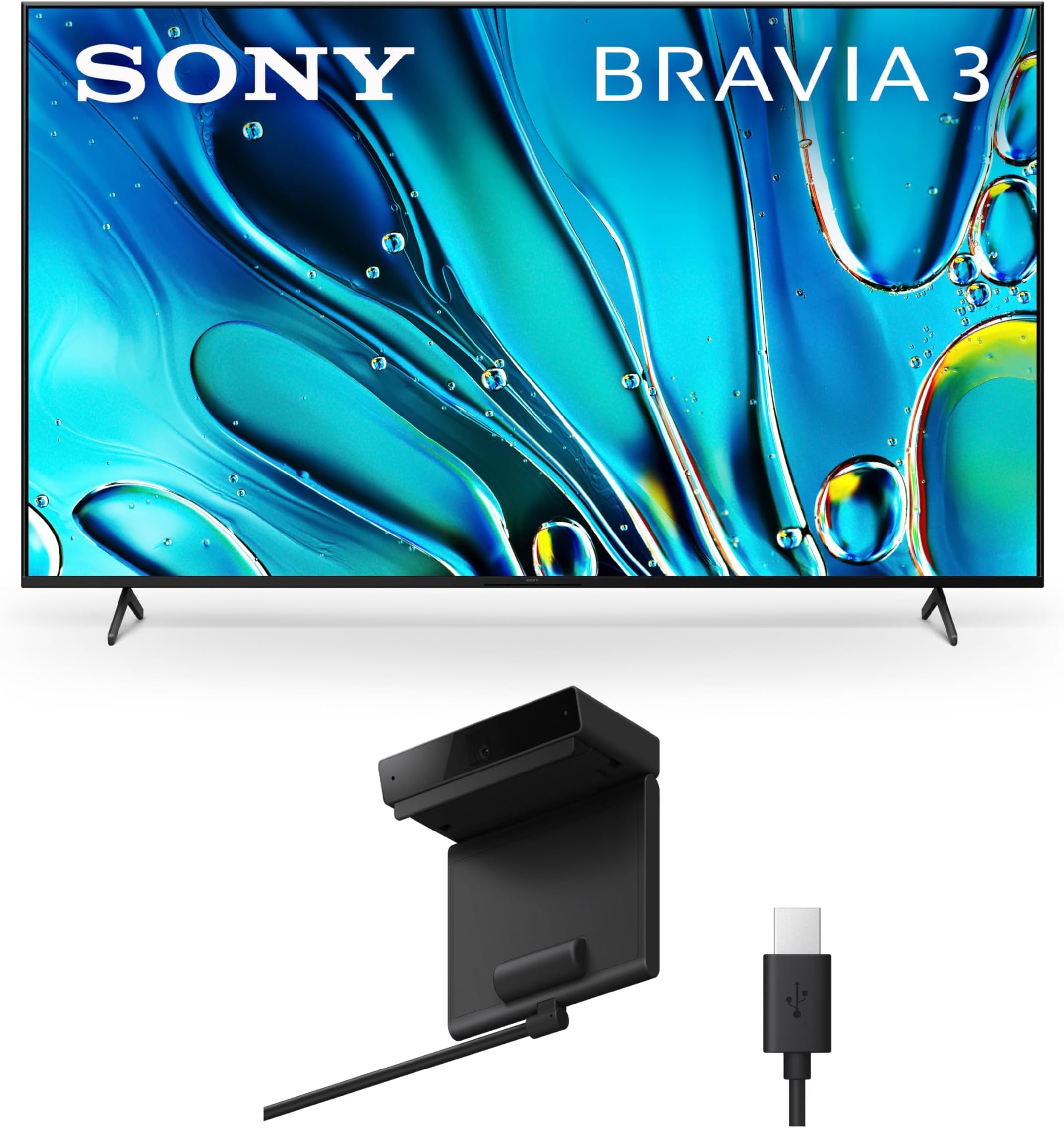 Sony 85 Inch 4K Ultra HD TV BRAVIA 3 LED Smart Google TV with Dolby Vision HDR and Exclusive Features for PlayStation®5 (K-85S30), 2024 Model BRAVIA CAM (CMU-BC1)
