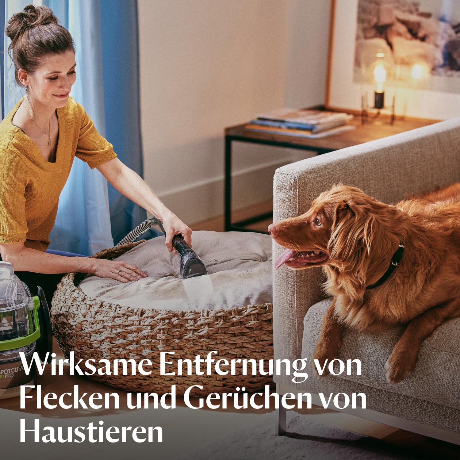 BISSELL SpotClean Pet Pro, Polsterreiniger Gerät, Teppichreiniger für Schmutzflecken, Waschsauger für Haustierhalter, Nasssauger für Teppiche, Polster, Auto & Mehr, Leistungsstarker 750W Motor, 15585