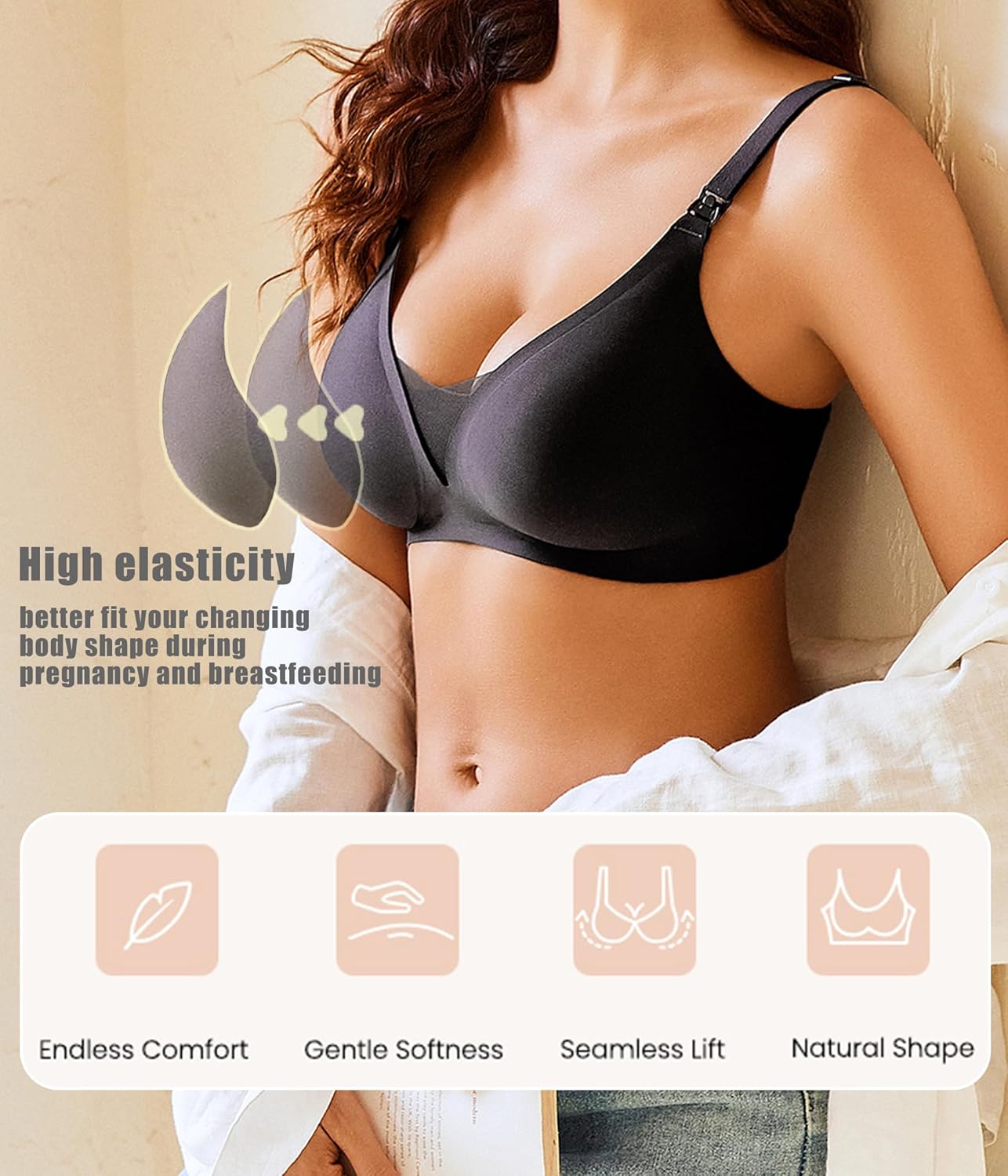 Avidlove Nursing Bras for Breastfeeding Seamless Ultra Comfort Pregnancy Maternity Wireless Bralette - Image 2