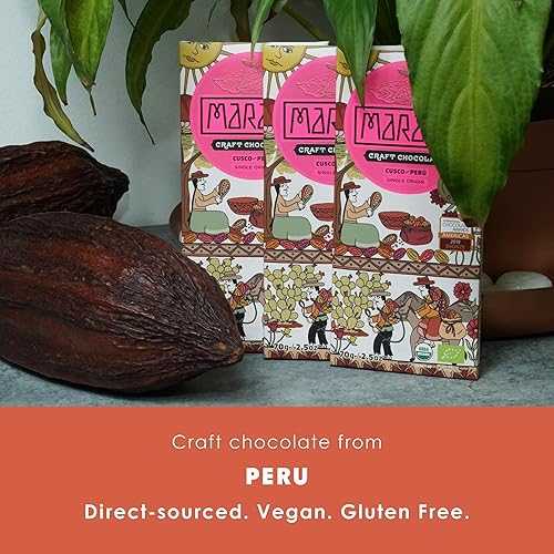 Miniatura 2 de Maraná Chocolate Cusco 80% chocolate negro paquete de 3  Chocolate peruano  Premium, grano a barra, de origen directo, hecho en origen, de origen