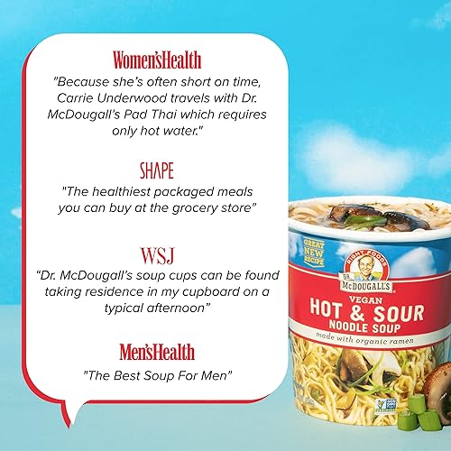 Vista 38 de Dr. McDougall's - Sopa vegana de guisantes divididos - Sin gluten - Fideos ramen - Tazas de fideos ramen instantáneos - Ramen bajo en sodio - Sin