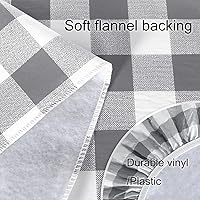 Vista 2 de Fitable Funda impermeable para mesa de picnic a cuadros, para exteriores, con fundas de banco, 3 piezas, mantel de vinilo ajustable de franela de 30
