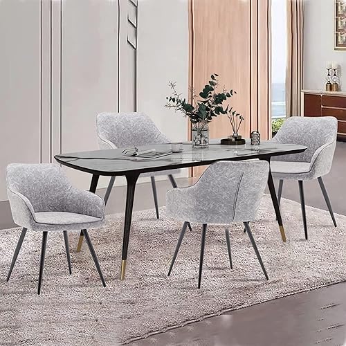 Miniatura 9 de annjoe Silla decorativa de gamuza sintética, sillas de sala de estar, silla de ocio, silla tapizada con patas de metal, juego de 2 para el hogar,