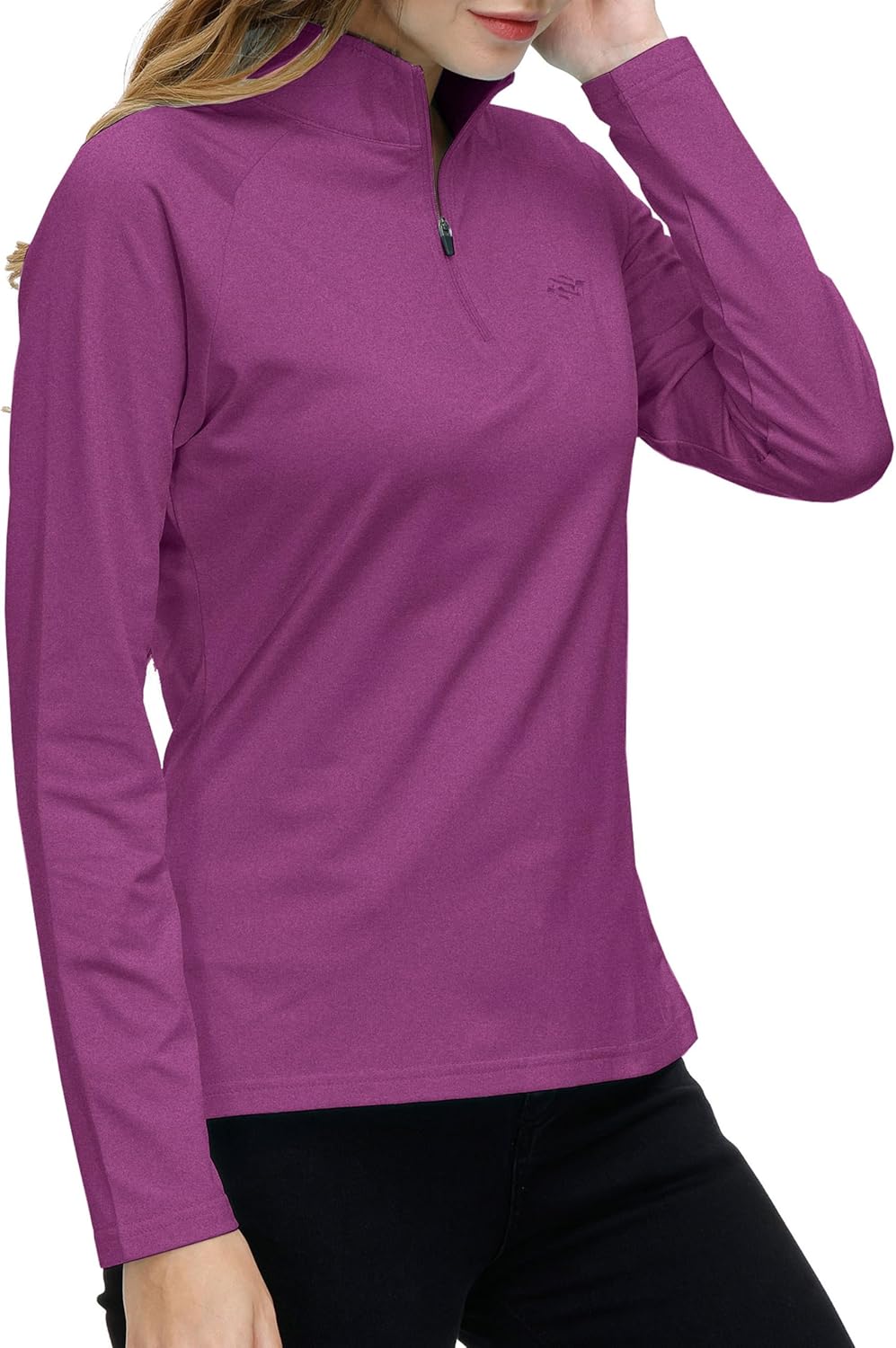 Womens 1/4 Zip Golf Shirt Long Sleeve Lightweight Golf Pullover Outdoor Athletic Tennis Polo Shirts
