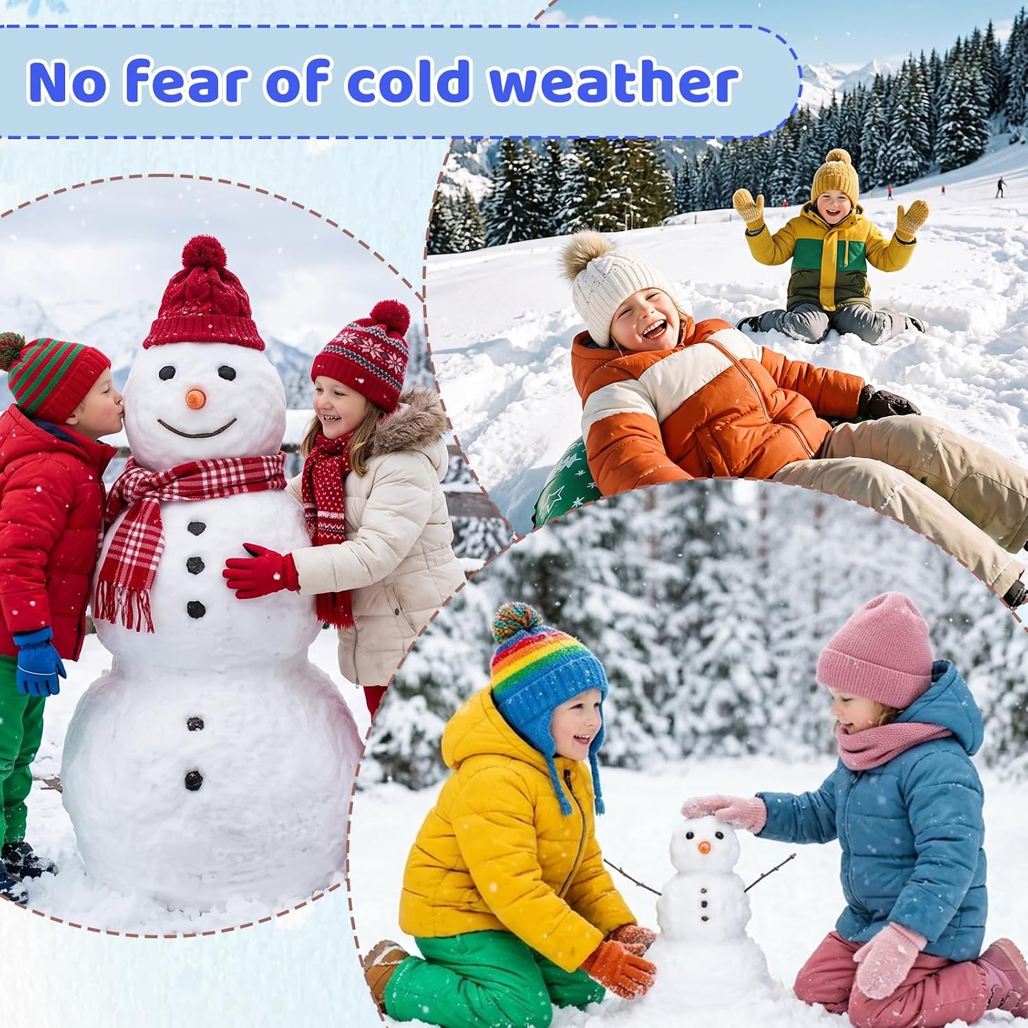 3 Pcs Toddler Scarf Kids Warm Set Winter Knit Scarves Soft Neck Warmer for Boys Girls Children