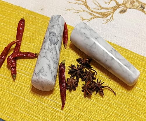 Miniatura 3 de Maja de repuesto de mármol solamente, 5.3 pulgadas (solo mortero [mortero no incluido]), repuesto de granito gris claro blanco