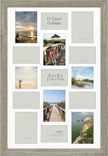 Miniatura 77 de MCS - Marco para póster con estilo de museo, veta de madera blanca, para colgar vertical y horizontal en la pared, marco grande para fotos, pósters