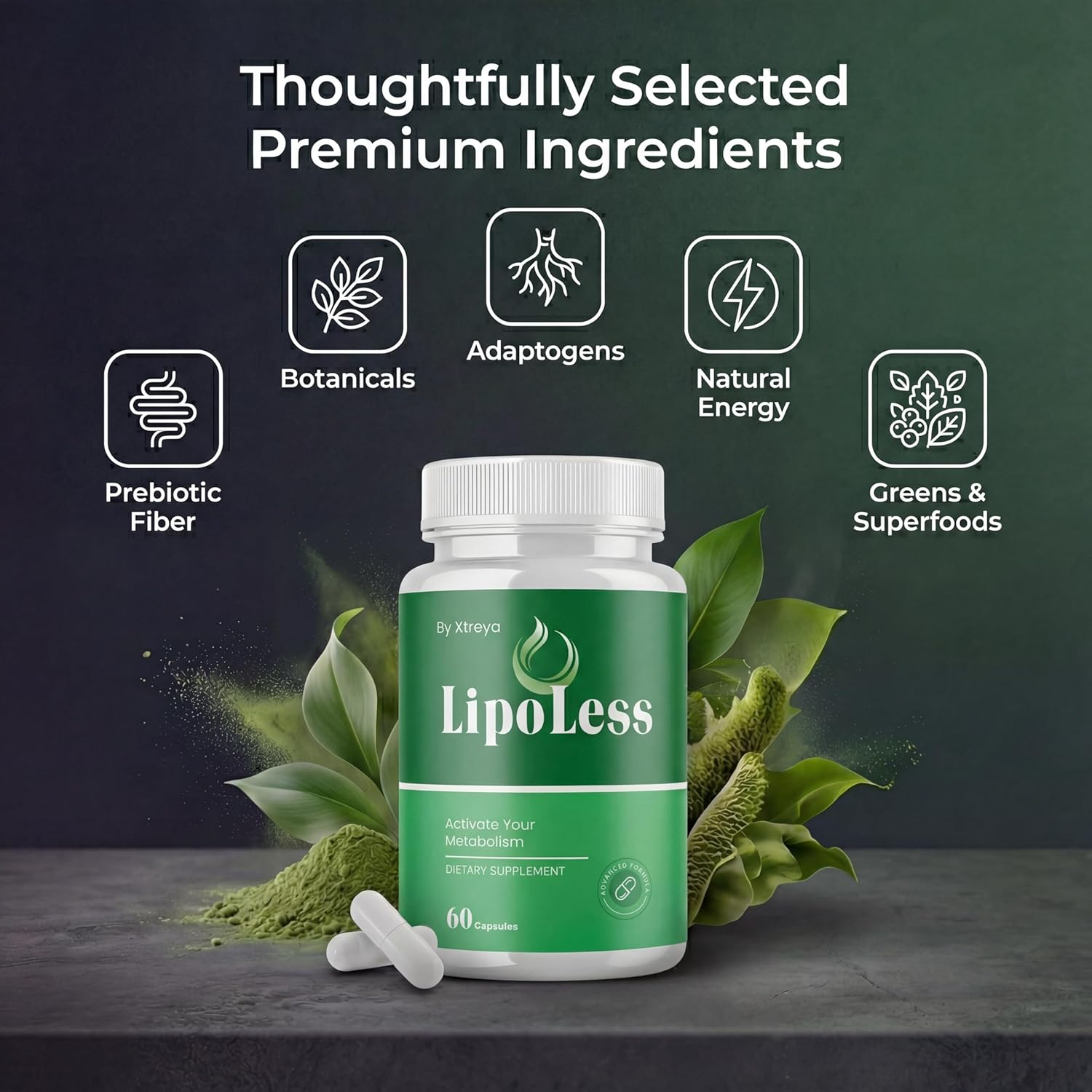 (Pack of 3) LipoLess Capsules, Official All Natural Lipo Less Supplement Pills with Premium Ingredients, Advanced Formula for Health & Wellness Support for Active Women & Men (60 Capsules)
