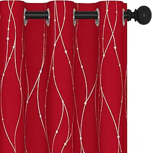 Deconovo Red Blackout Curtains for Short Windows, 45 Inch Long, Pack of 2 - Thermal Insulated Curtains, Light Blocking Curtains, Window Panel Drapes (42 x 45 Inch, Red, 2 Panels)