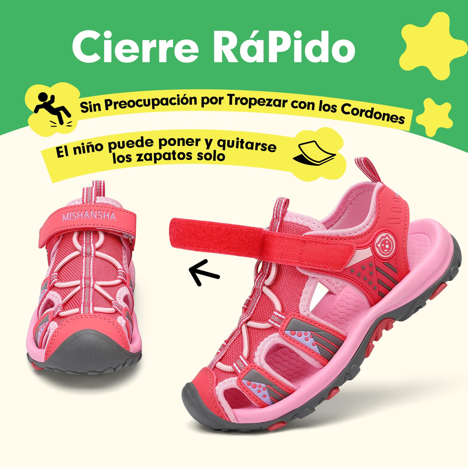 SAGUARO Sandalias Cerradas Niños Trekking Verano Zapatos al Aire Libre Transpirable