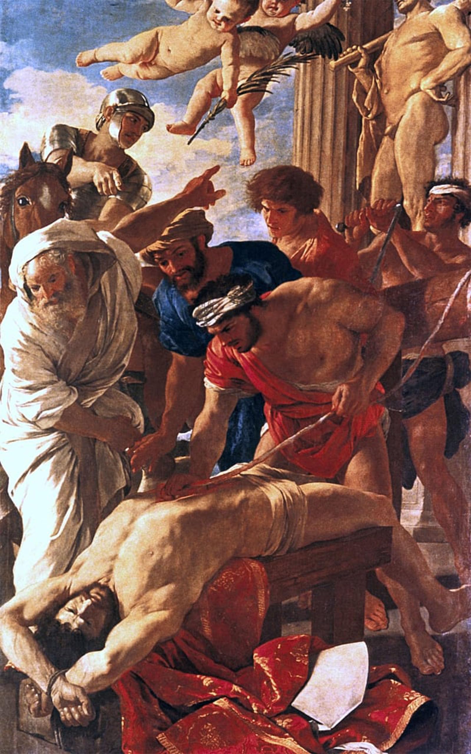 Artxlxxbn No Frame Famous Art Print Poster Vintage Wall Art The Martyrdom Of Erasme Saint By Nicolas Poussin Canvas Art Poster For Home Decor 60X90cm
