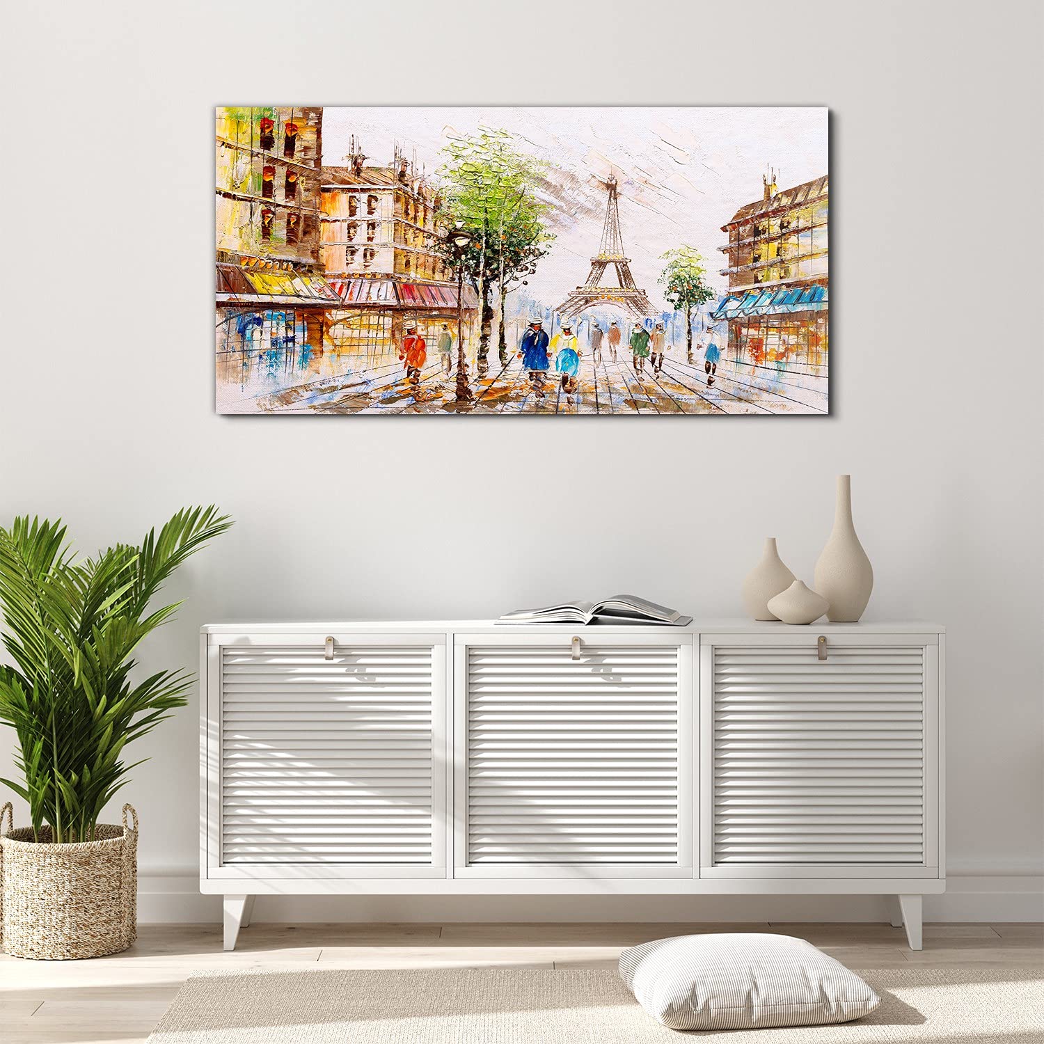 Coloray Pintura acrílica 120x60cm Arte Mural Sala De Estar Cuadro De Pared Vidrio Acrílico - Torre Eiffel de París