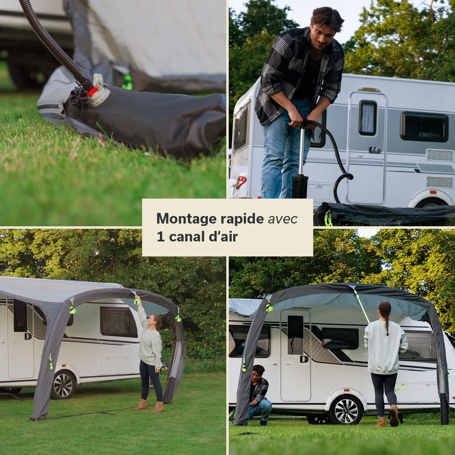 Skandika Auvent Vika Air Caravan 400 Set | Auvent Gonflable avec parois latérales, CaravanTarp, Voile d'ombrage UV 50+, Colonne d'eau de 3000 mm| pour Camping-Car, Caravane, Bus