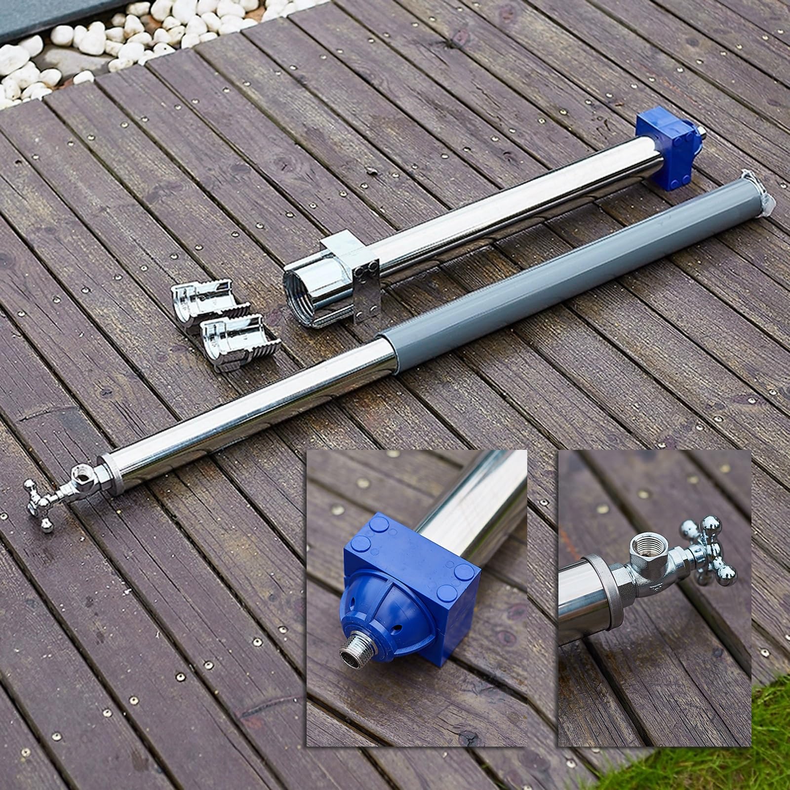 Grifo para exteriores – Columna de agua de jardín anticongelante a prueba de congelación de 47 pulgadas resistente al invierno para clima frío, diseño duradero resistente a la intemperie