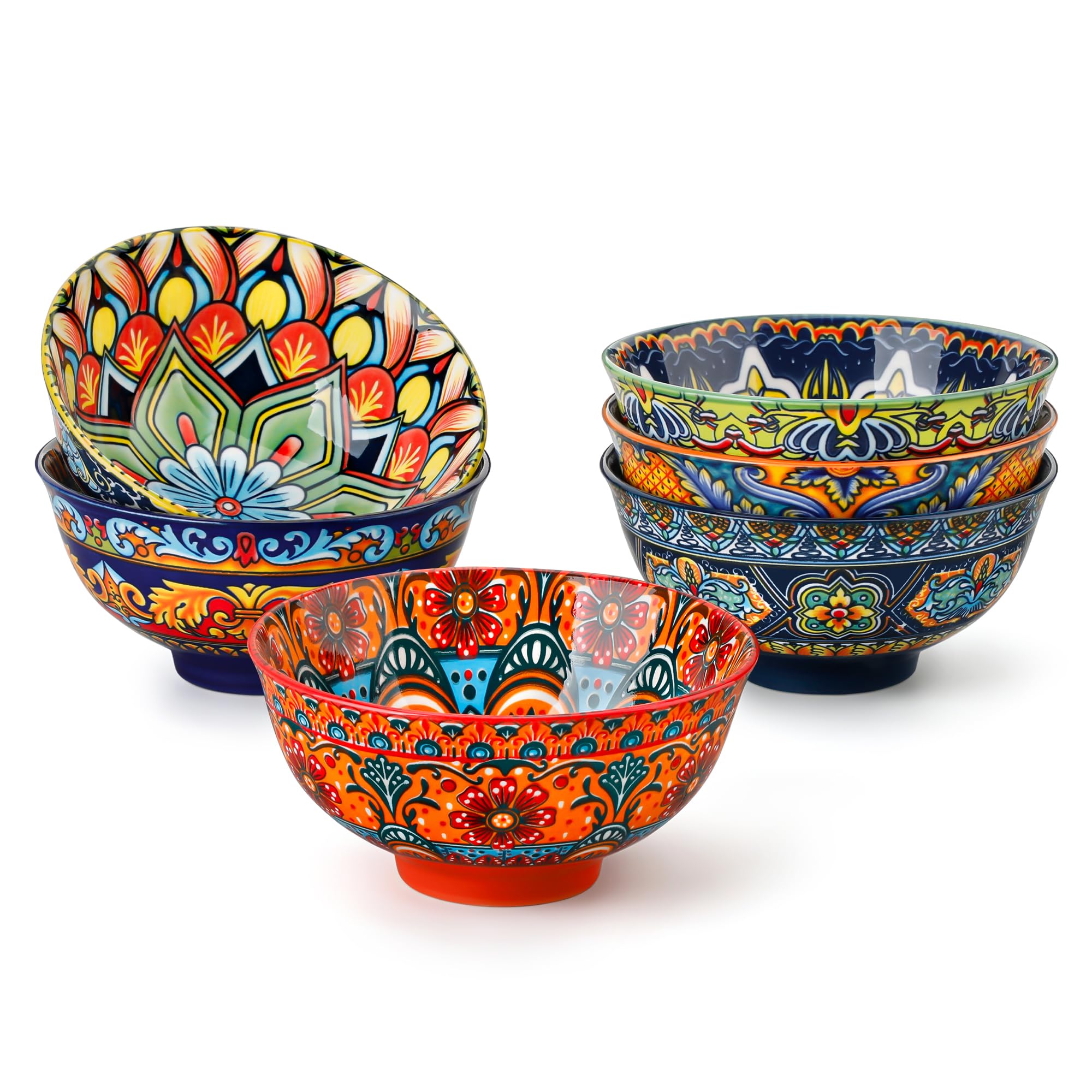 vancasso Boho Small Dessert Bowls Set of 6, 10 Oz Ceramic Ice Cream Bowl