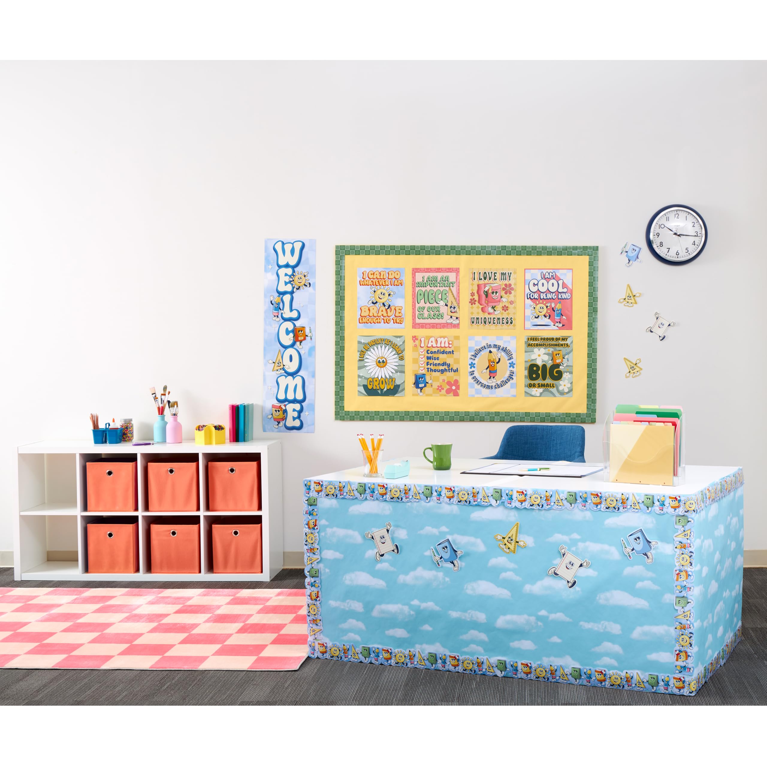 Eureka 847853 S'Cool Era Celebratory Mini Pinnwand-Set für Lehrer und Klassenzimmer, Mehrfarbig, 31 Stück