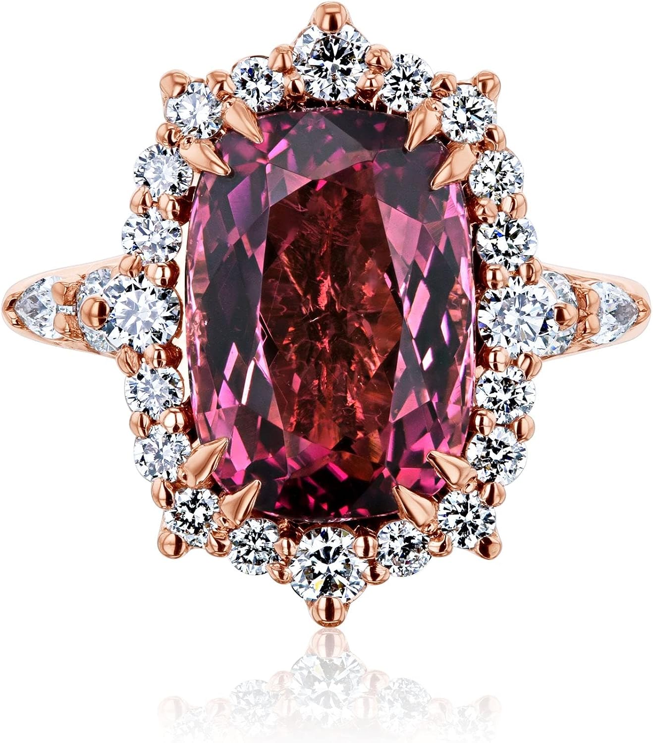 7.17 ct tw Pink Tourmaline Elongated Ring