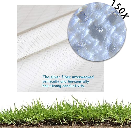 Miniatura 5 de CONDUCTIVE Sábana para cama de algodón orgánico plateado con cable de conexión a tierra (52 x 27 pulgadas, color original, beneficios para el