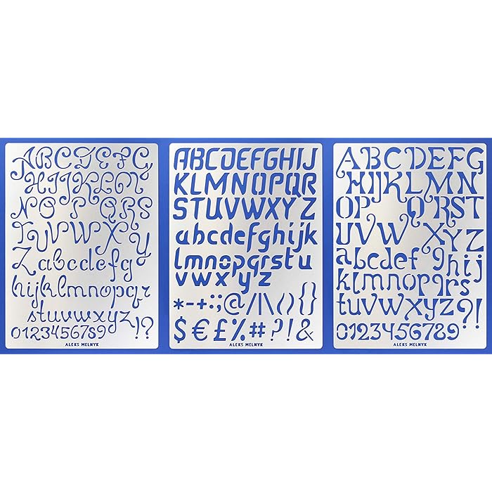 Buy Aleks Melnyk 44 Metal Stencils, Small Letter Cursive, Alphabet