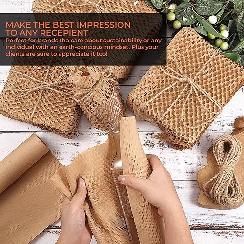 Miniatura 3 de PackageZoom - Papel de embalaje de panal de abeja perforado de alta calidad de 12 x 100 pies por PackageZoom para artículos frágiles rollo de