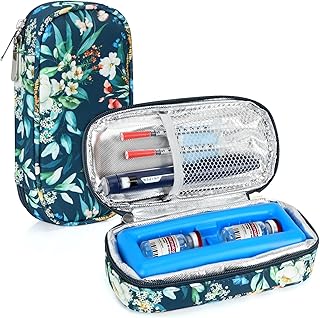 YOUSHARES Peptide Vials Cooler Travel Case - TSA Approved Diabetic Insulin Vial Cooling Bag with Protective Ice Brick, Refrigerated Diabetes Supplies Organizer, GLP-1 Medication Storage