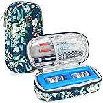 YOUSHARES Insulin Vials Cooler Travel Case - TSA Approved Diabetic Medication Vial Cooling Bag with Protective Ice Brick, Refrigerated Diabetes Supplies Organizer, Small Bottle Carrying Storage