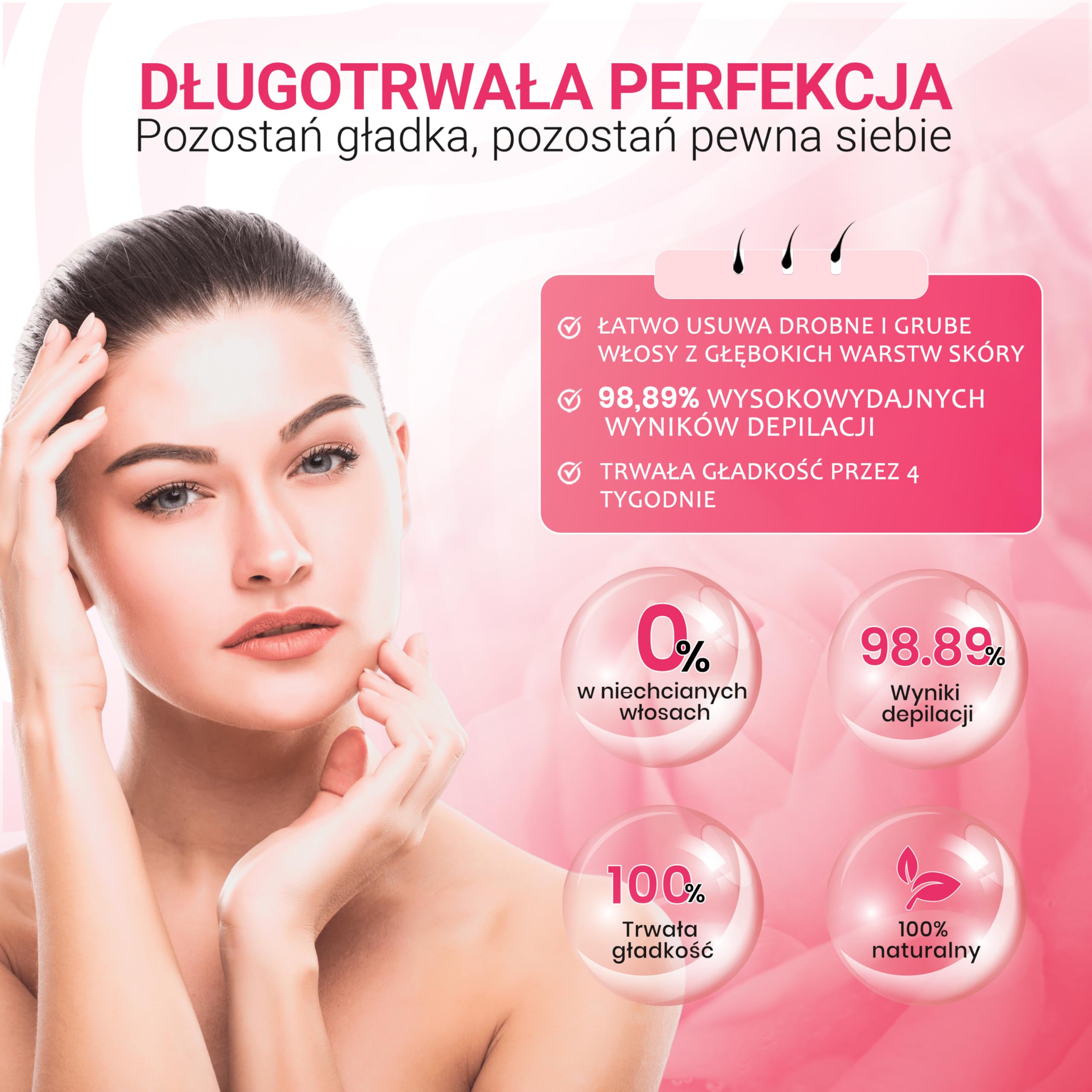 Perły woskowe bez paska wosk do usuwania włosów dla kobiet i mężczyzn - Dermawax różowy różowy wosk profesjonalny strój do twarzy pod pachami - 1 kg