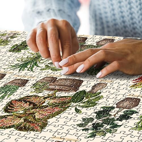 Miniatura 7 de Vintage Houseplant Puzzle 1000 Pieces for Adult, Botany Succulent House Plant Puzzle, 39 Common Indoor Plants Jigsaw Puzzles as Plant GiftsHD