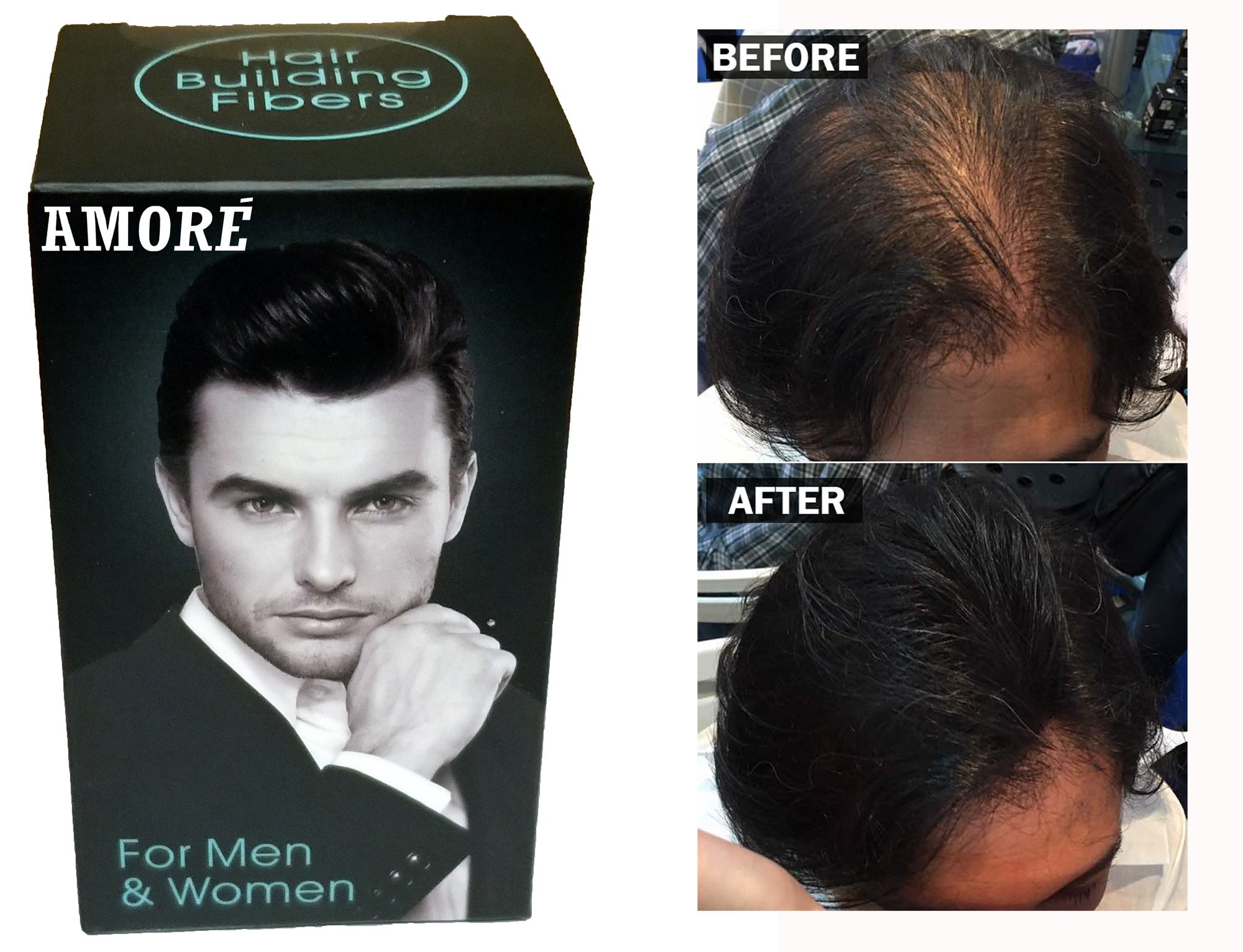 Hair Fibers Building and Thickening for Men and Women - Black