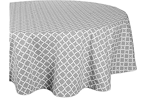 DII Lattice Tabletop Collection, 70" Round Tablecloth in Gray
