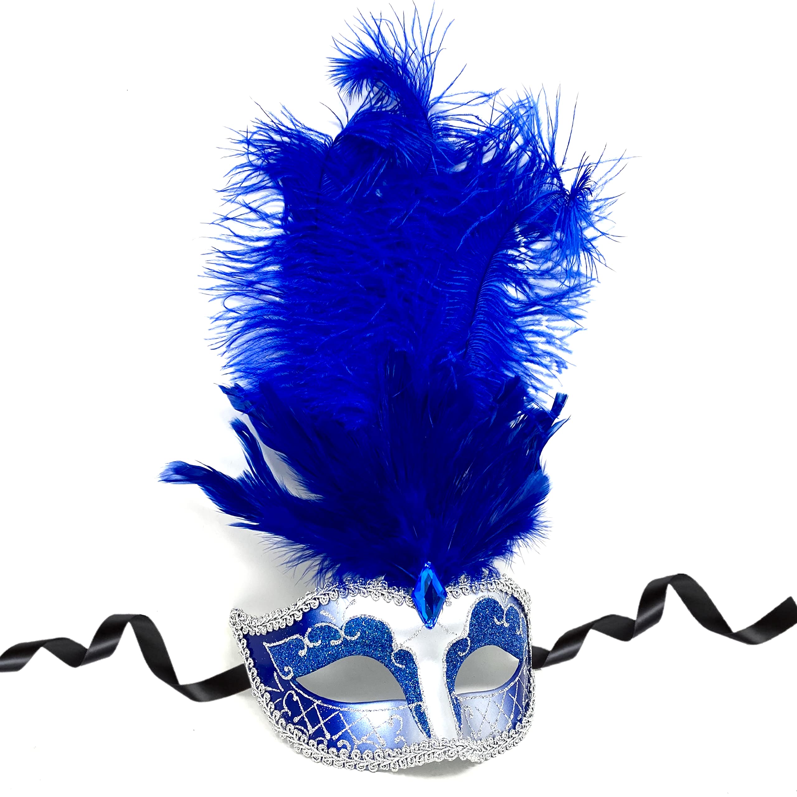 STORM BUY Women Girls Masquerade Feather Mask Venetian Halloween Wedding Mardi Gras Costumes Party Ball Prom Masks For Adult