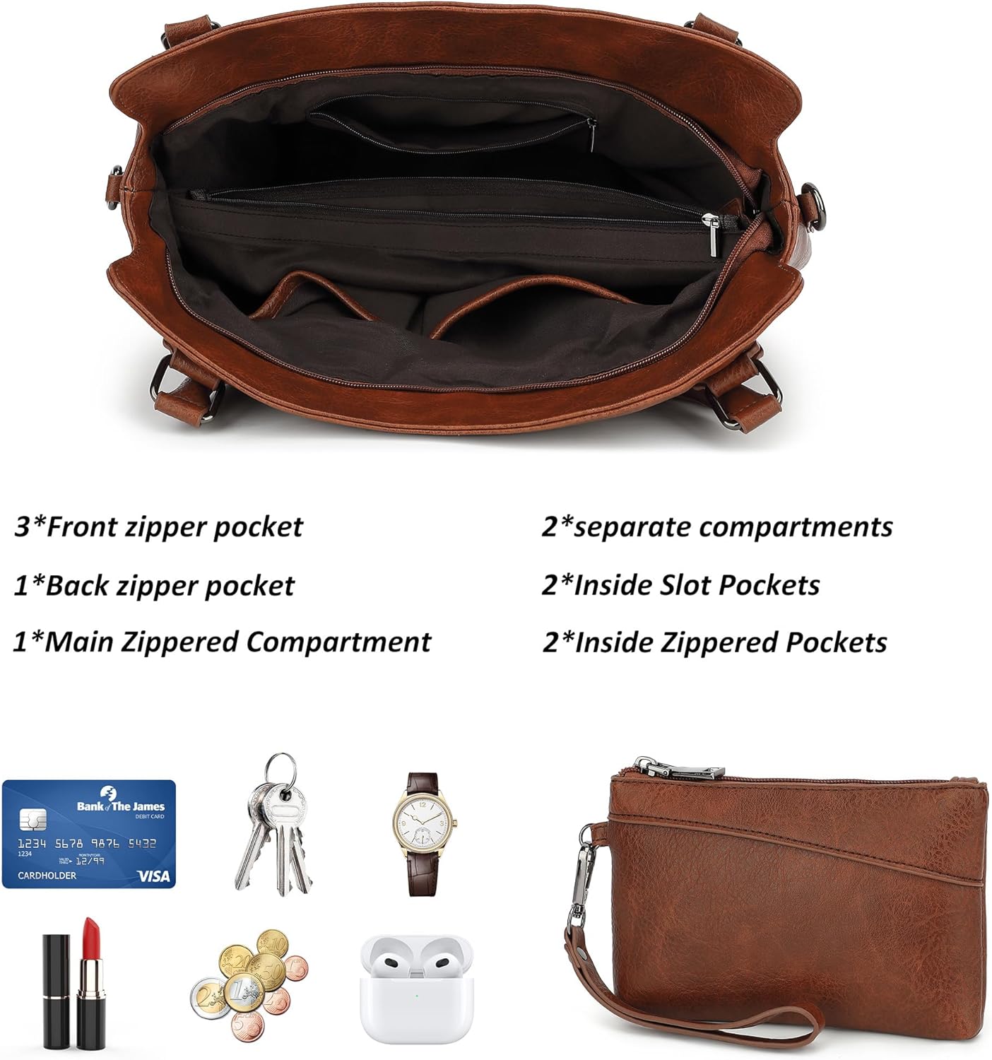 TANTOMI Hobo Bag for Women Large Crossbody Purse and Handbags Multiple Pockets with Adjustable Shoulder Strap - Image 4