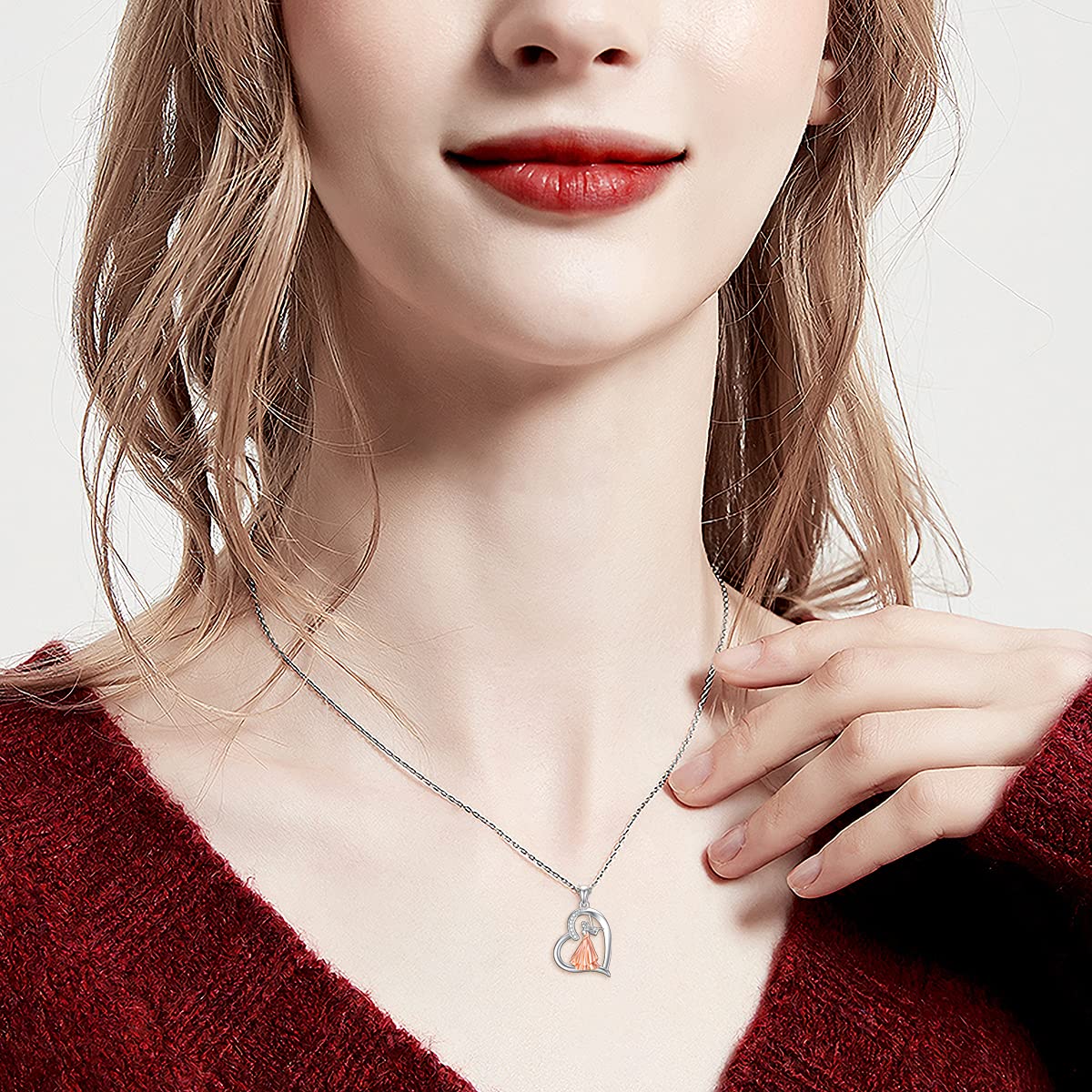 Collana musicale in argento Sterling 925 con ciondolo a forma di ballerina, violino, pianoforte, regalo di compleanno per donne e ragazze, 0.78 x 0.80 inches, Argento sterling