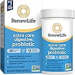 Renew Life Adult Probiotics 30 Billion CFU Guaranteed, 12 Strains, For Men & Women, Shelf Stable, Gluten Dairy & Soy Free, 60 Capsules, Ultimate Flora Extra Care