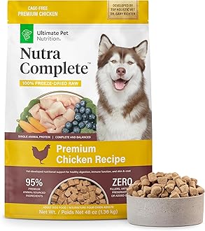 - Nutra Complete Freeze Dried Raw Dog Food, Veterinarian Formulated with Antioxidants, Prebiotics & Amino Acids (3 Pound, Chicken)