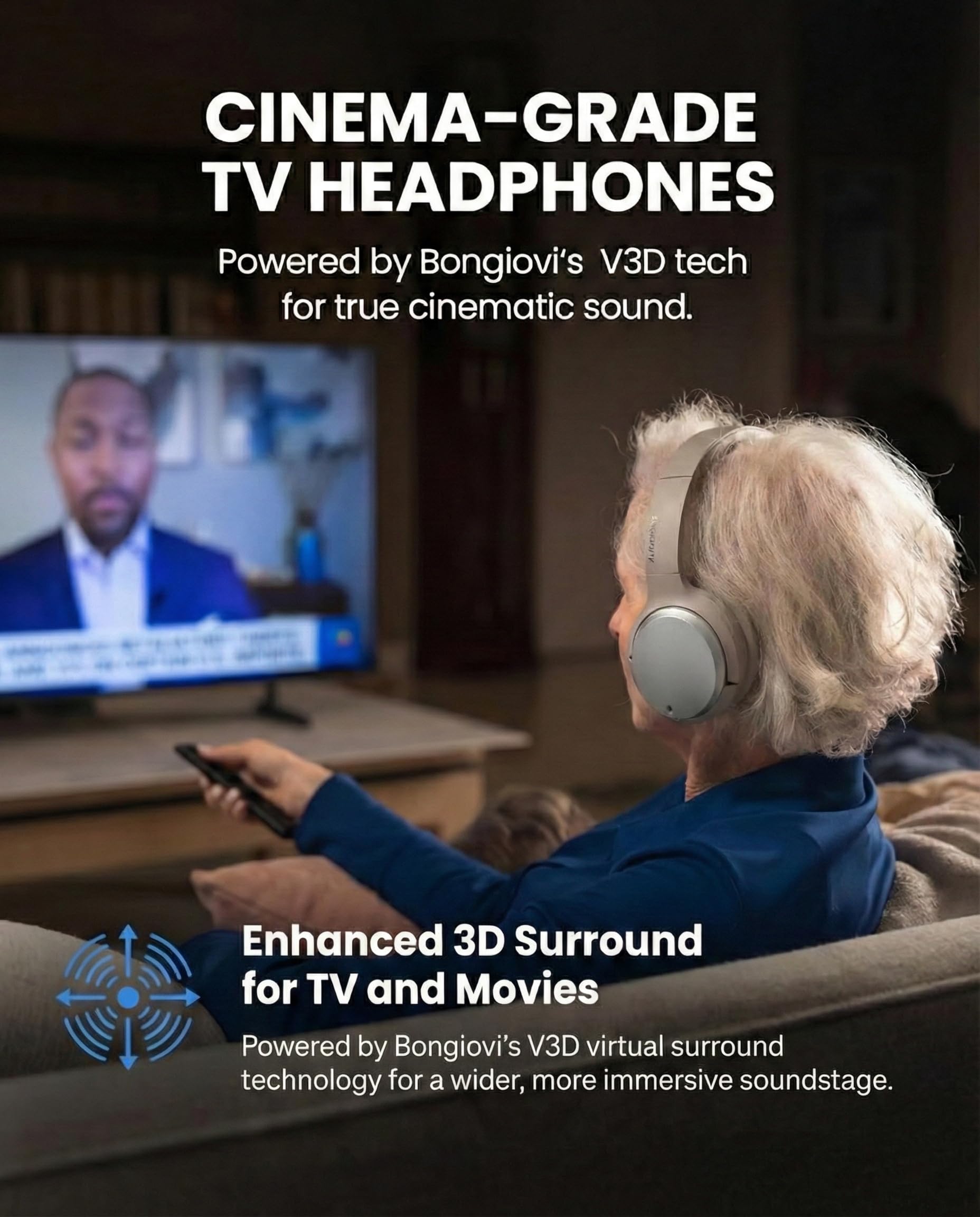 Avantree Crescendo 3D Wireless TV Headphones 3D Surround Sound - Dettaglio