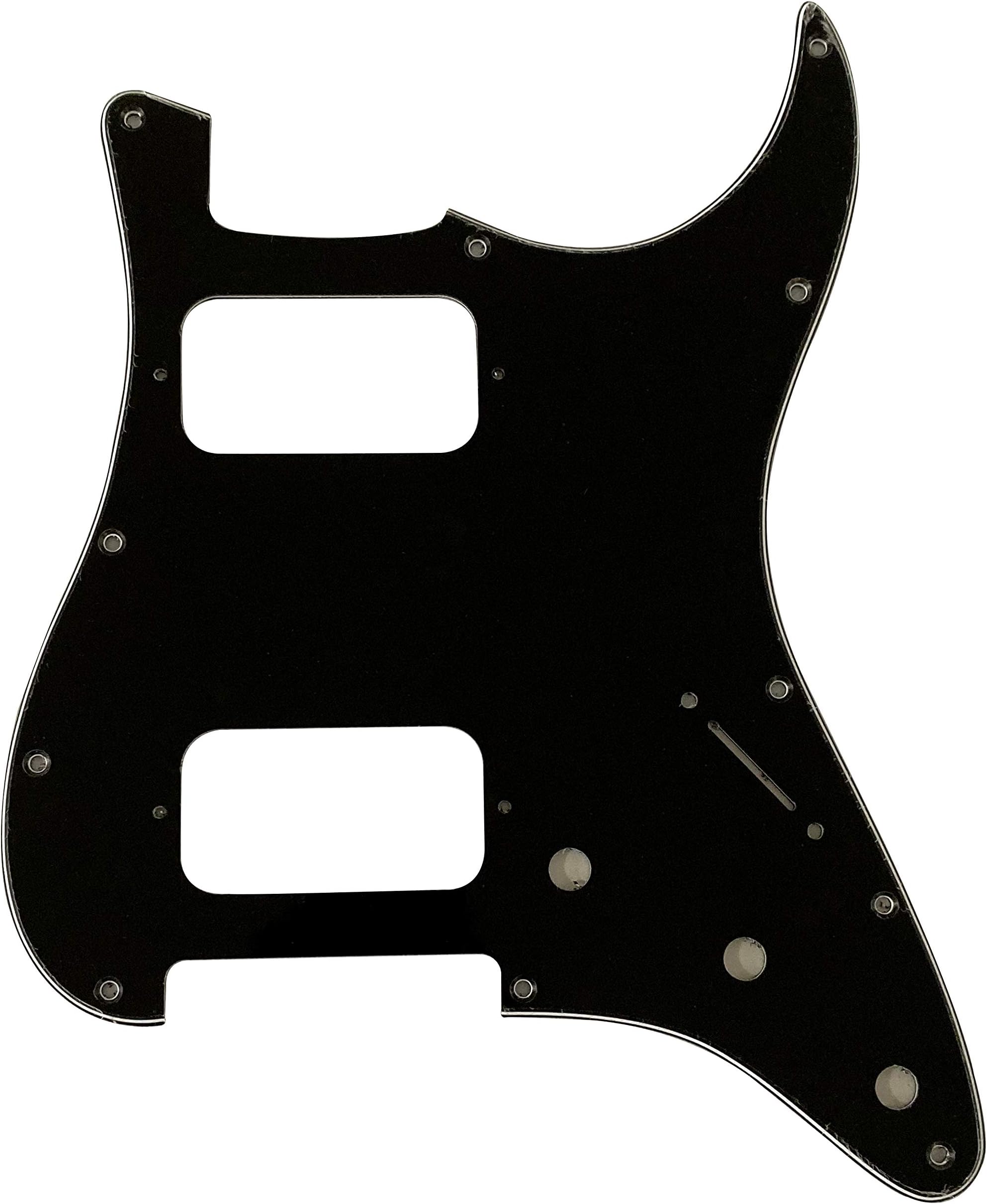 Custom Guitar Pickguard For Fender Double Fat HH Strat Humbucker Style (3 Ply Black)