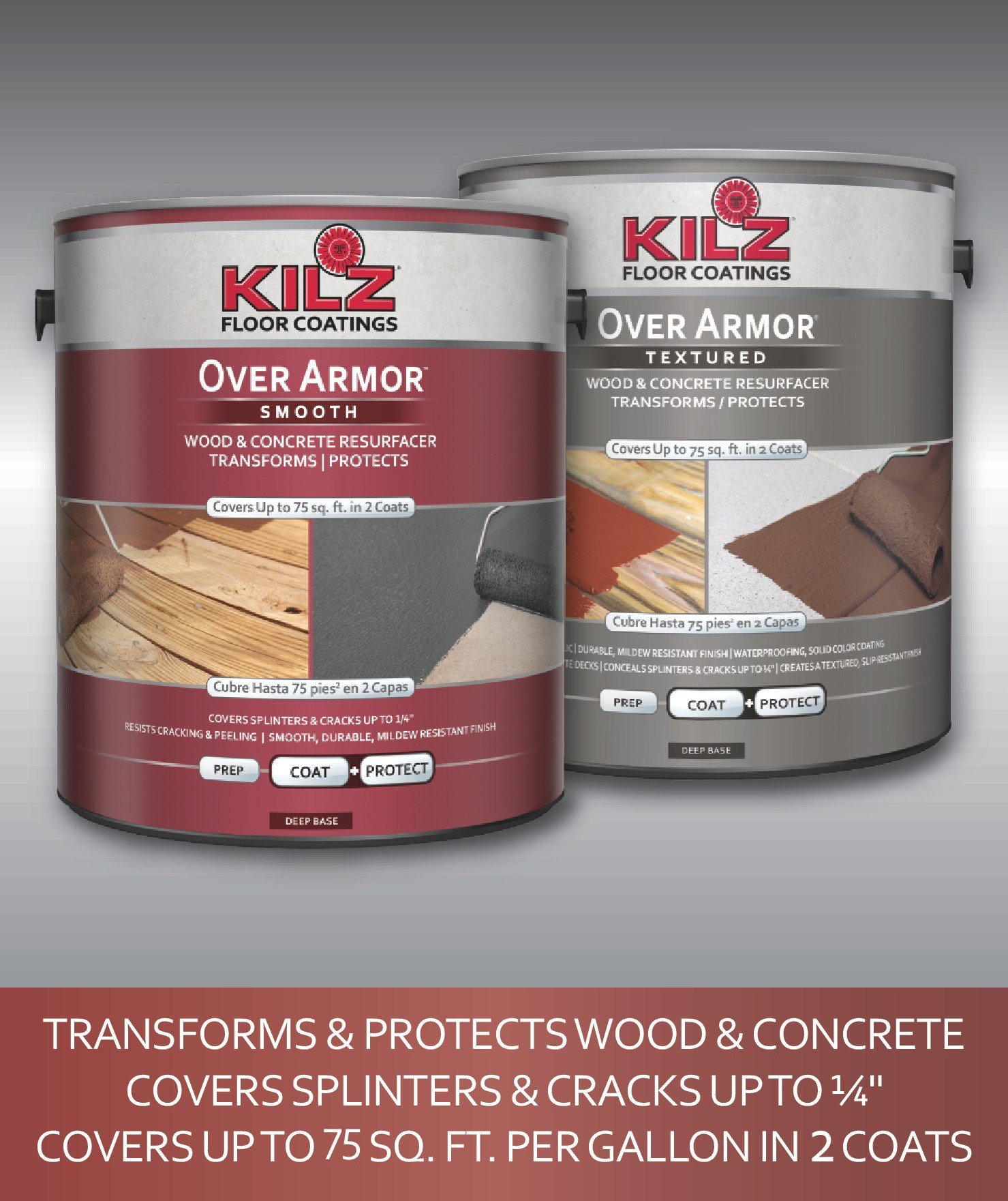 KILZ Over Armor Textured Wood/Concrete Coating, 1 gallon, Redwood- Buy