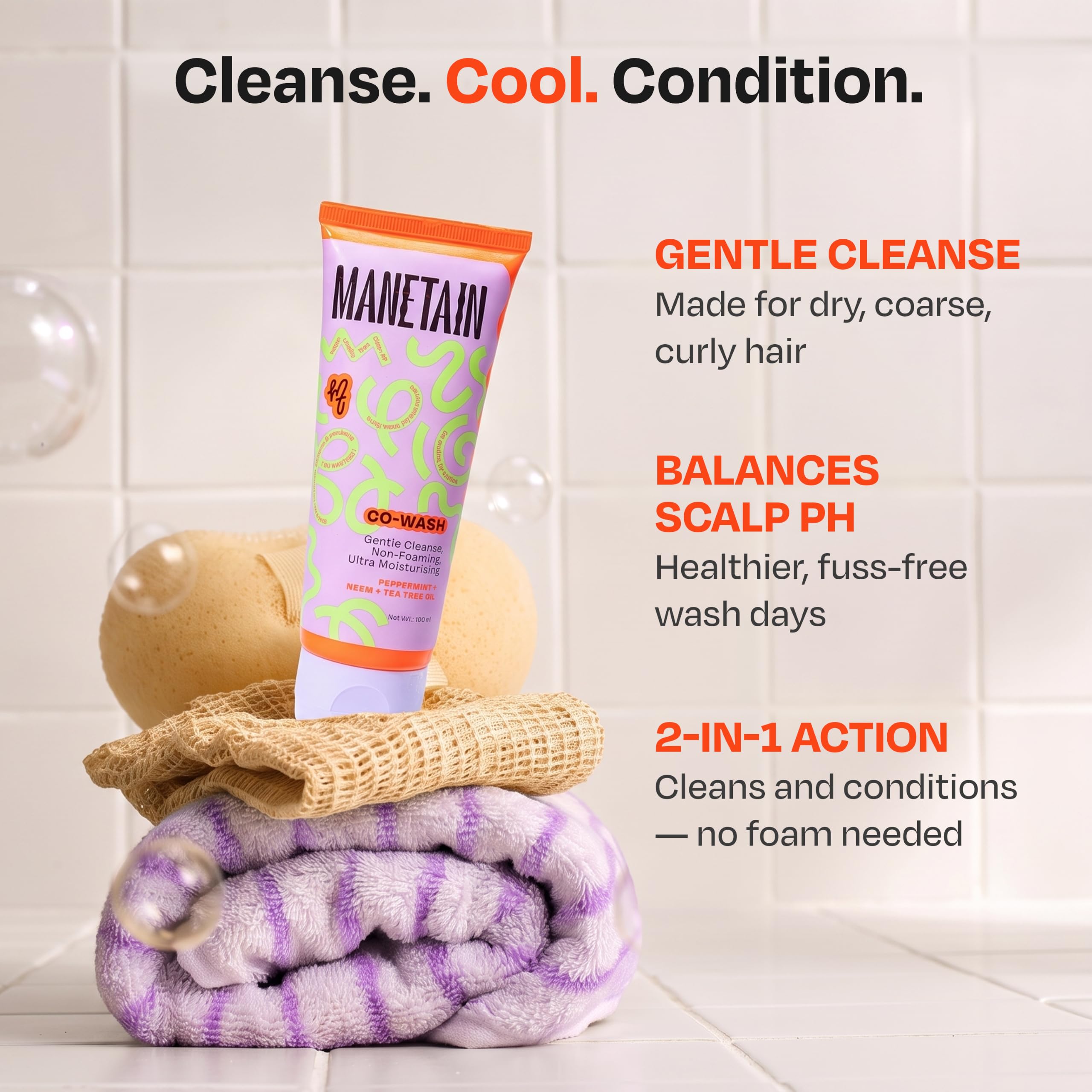 Manetain Co-Wash for Curly Hair - 100ml | 2 in 1 Shampoo & Conditioner | Non-foaming | Sulphate and Paraben Free | CG Friendly | Suitable for Dry and Frizzy Hair 2