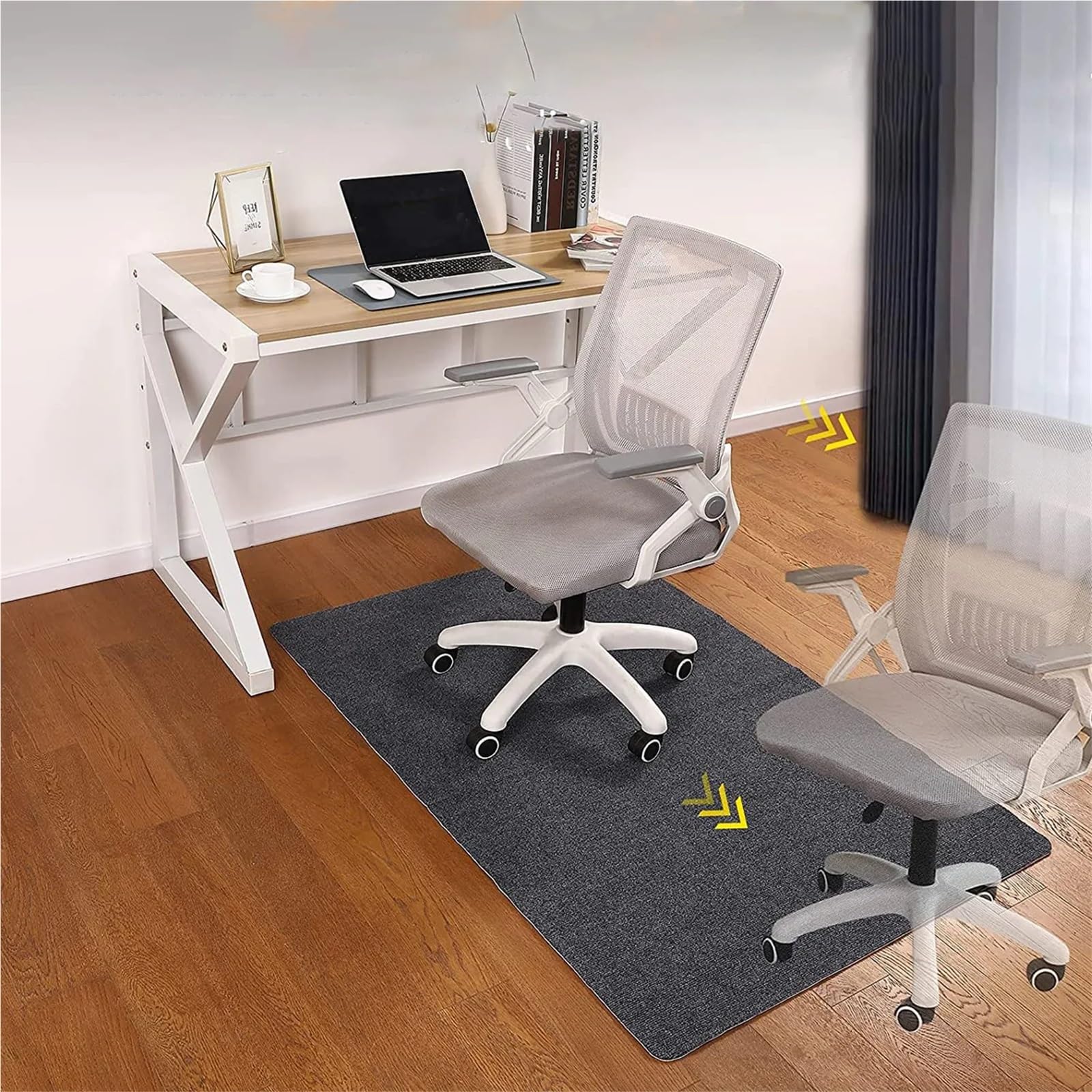 Tappetino for sedia da ufficio autoadesivo antiscivolo for camera letto Sedia for computer Tappeto Tappeti reclinabili Protezione for pavimento for porta d'ingresso Per Parquet(Dark grey,100x120cm)