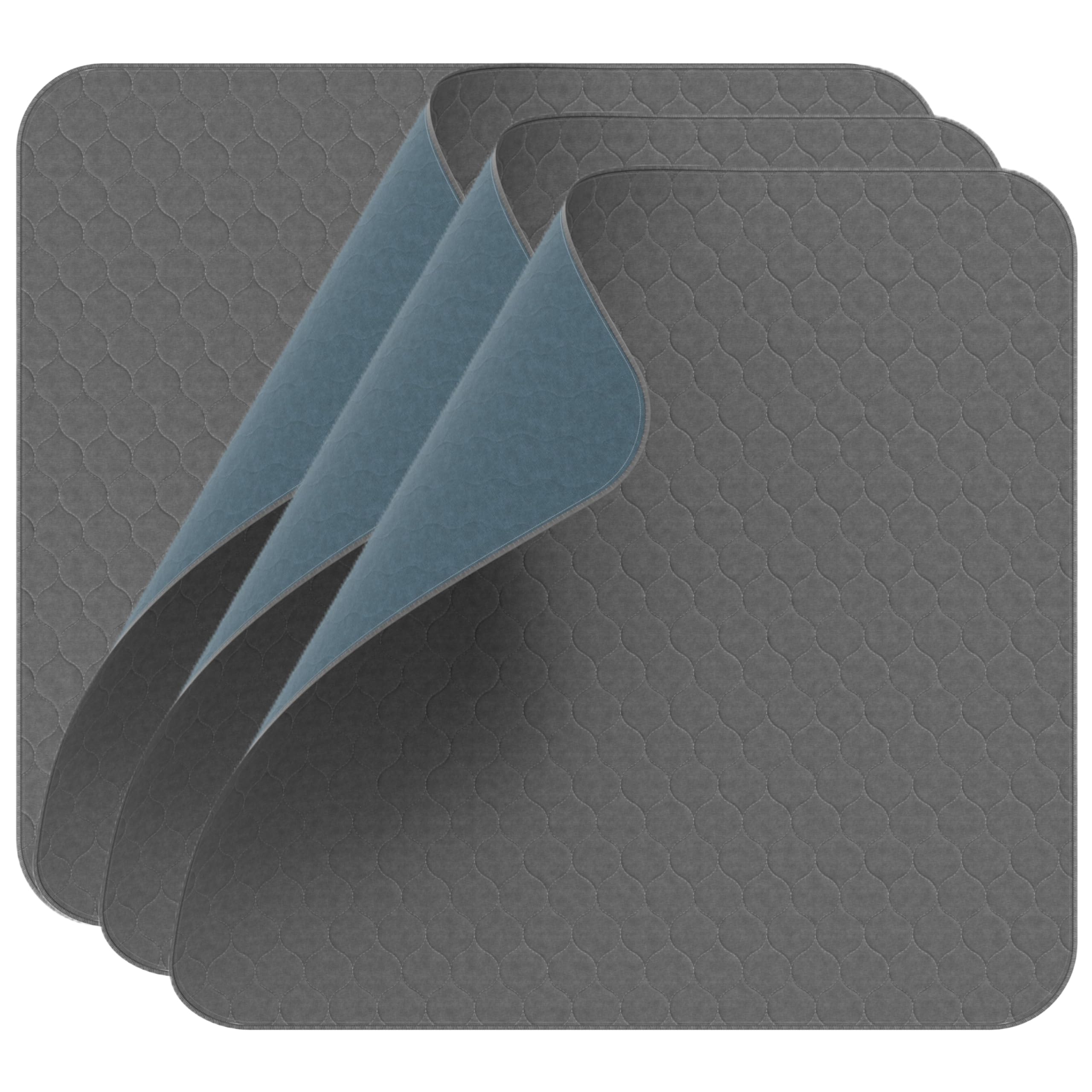 Inspire Underpads | Large 34 x 36 4 Pack Gray - Reusable Incontinence Bed Pads Waterproof Mattress Pad | Disposable Bed Pads For Adults Pee Pads Incontinence Pads For Beds, Dog Pads (34 X 36 - 4 Pack)