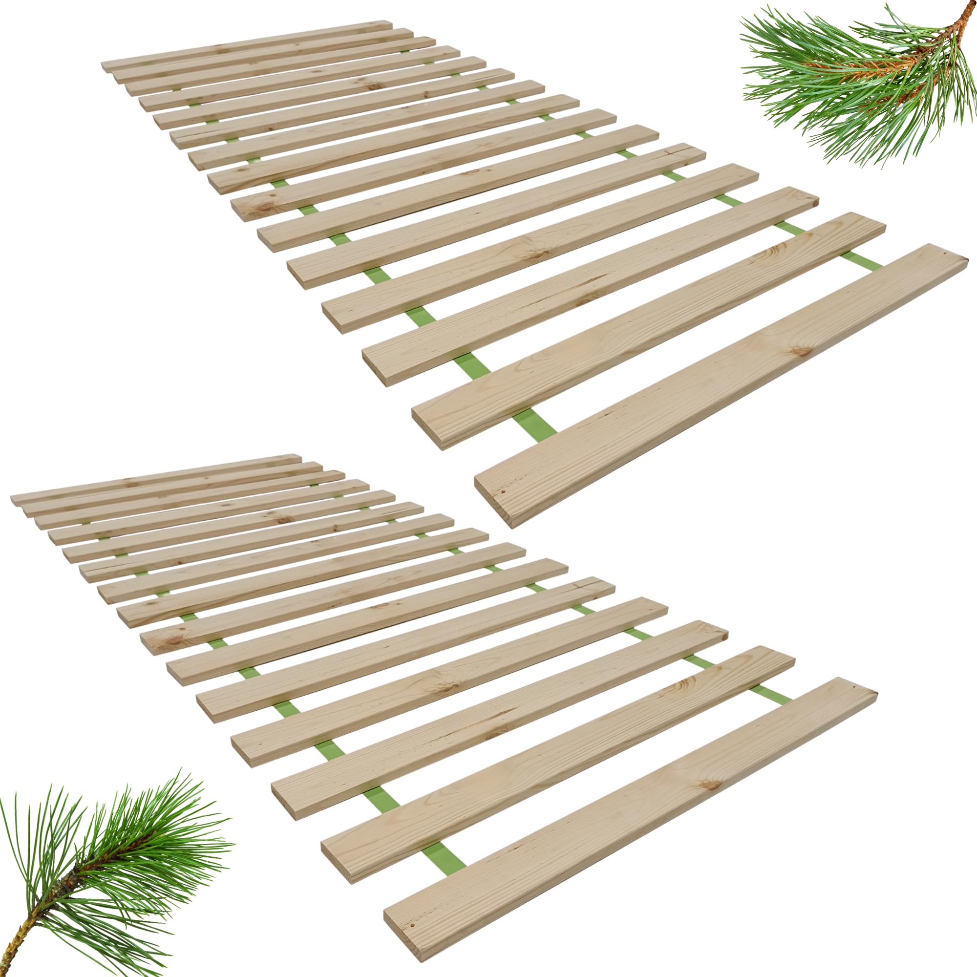 INNOVAHOME Standard Rollrost 140x200 - Zweiteiliger Kiefernholz Lattenrost