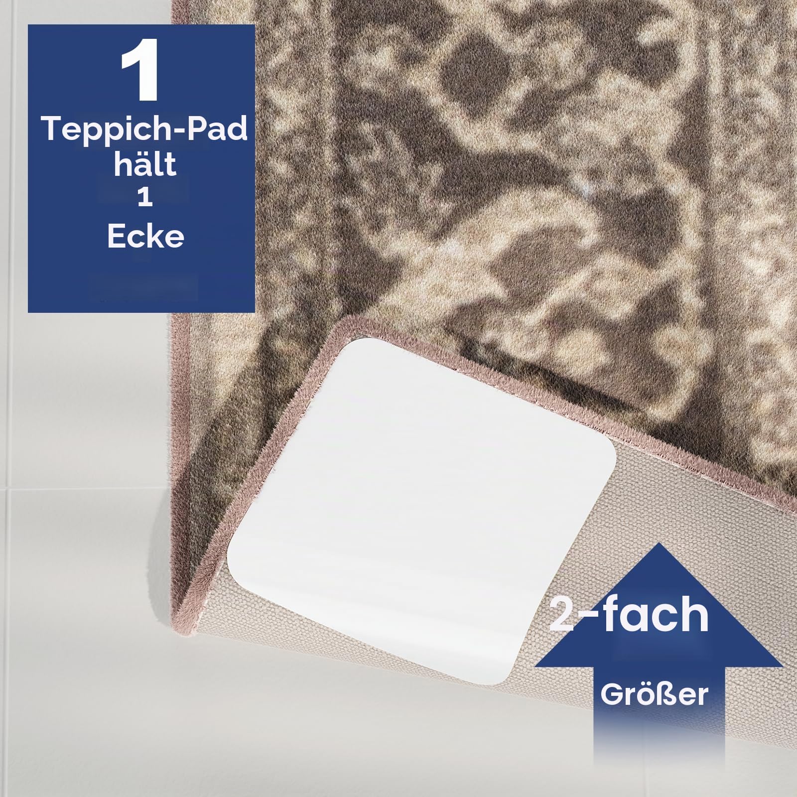 Home Techpro Teppichband, Greifer für Teppich für Hartholzböden, doppelseitig, wiederverwendbar, Unterteppich-Klebeband, Anti-Rutsch-Griffe für Teppiche, rutschfeste Teppich-Pads