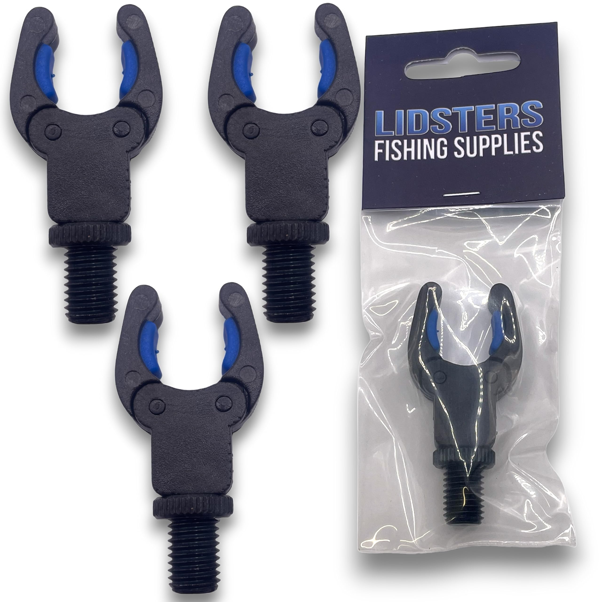 3 x LFS Rod Rests Self Adjusting Secure Rod Back Butt Rest Carp Fishing (3 x Blue Rests)