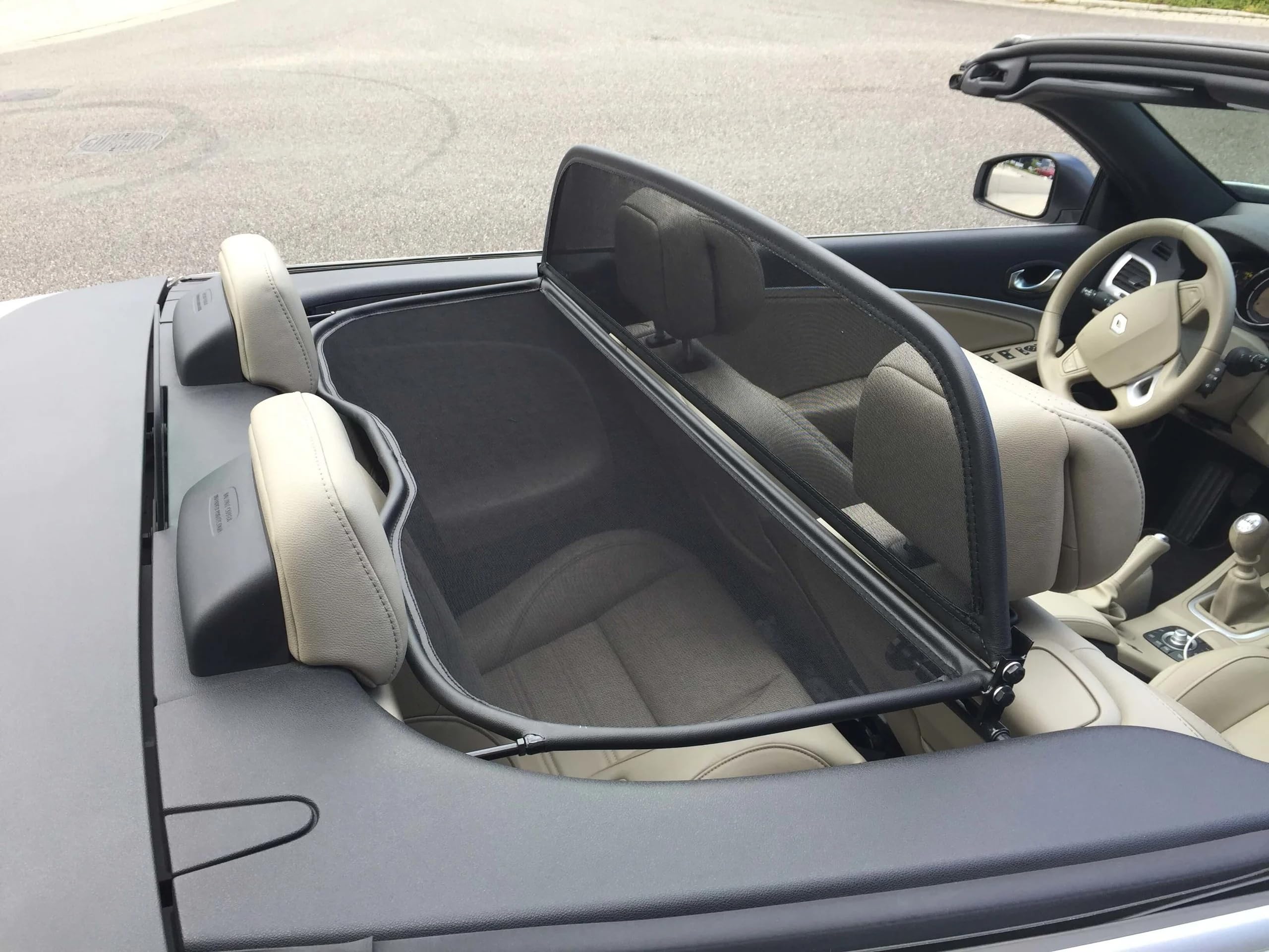 GermanTuningParts Déflecteur de vent pliable avec fermeture rapide - noir pour Renault Megane 3 CC Cabrio 2011-2017 | Filet Anti-Remous Coupe | Déflecteur d'air