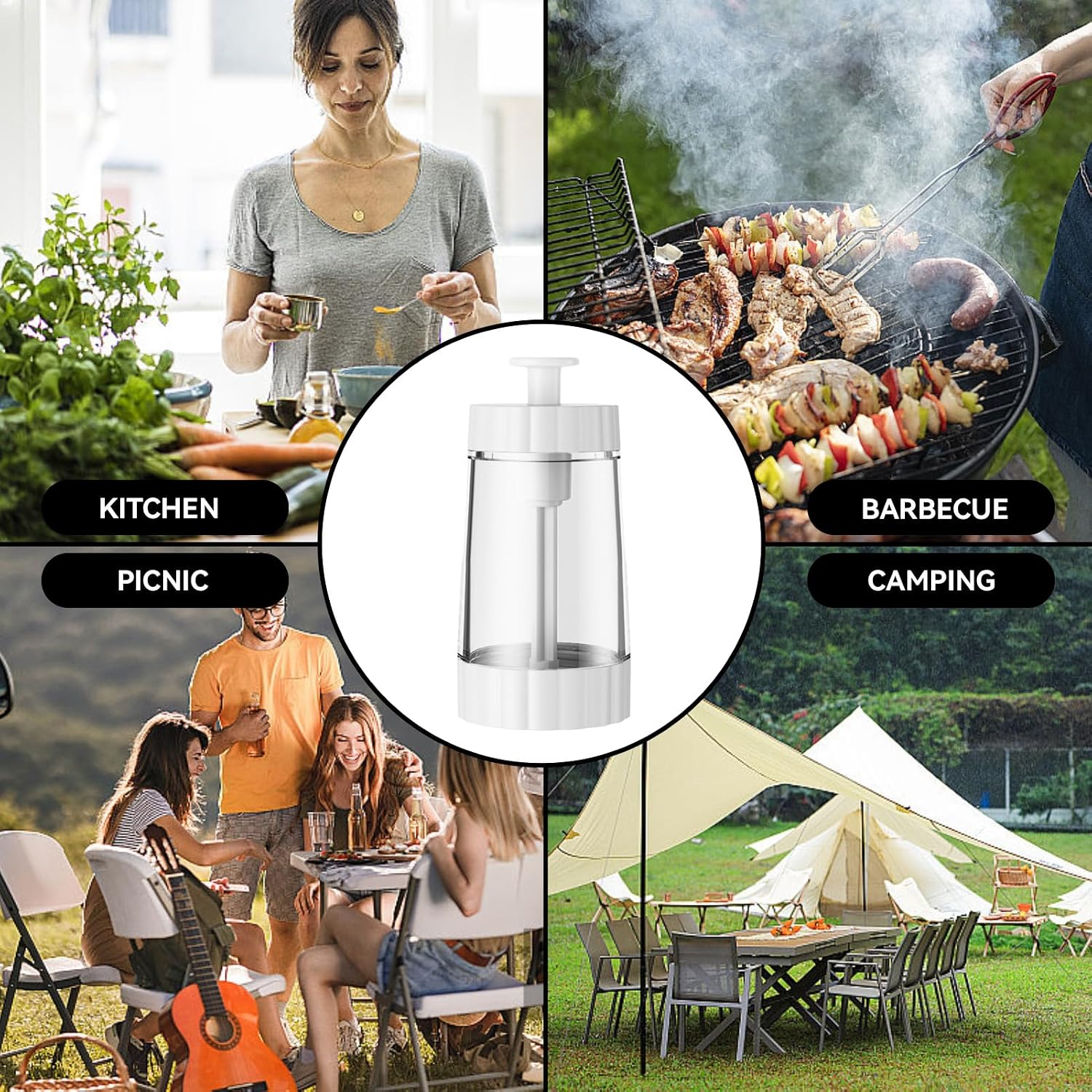Measuring Seasoning Bottle, 2 Pack Quantitative Salt Shakers 0.5g Precise Quantitative Seasoning Bottle Salt Pepper Shaker Set for Kitchen (White)